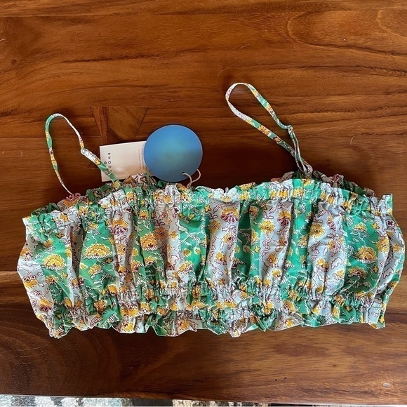 NWT RHODE x Target whimsical Green floral spaghetti Top crop size XXL - Picture 5 of 14